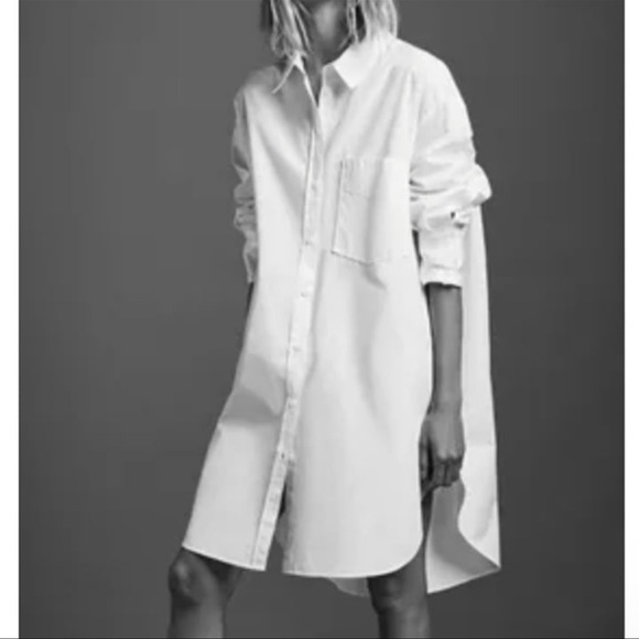Zara Oversized White Collared Shirt - Picture 12 of 12